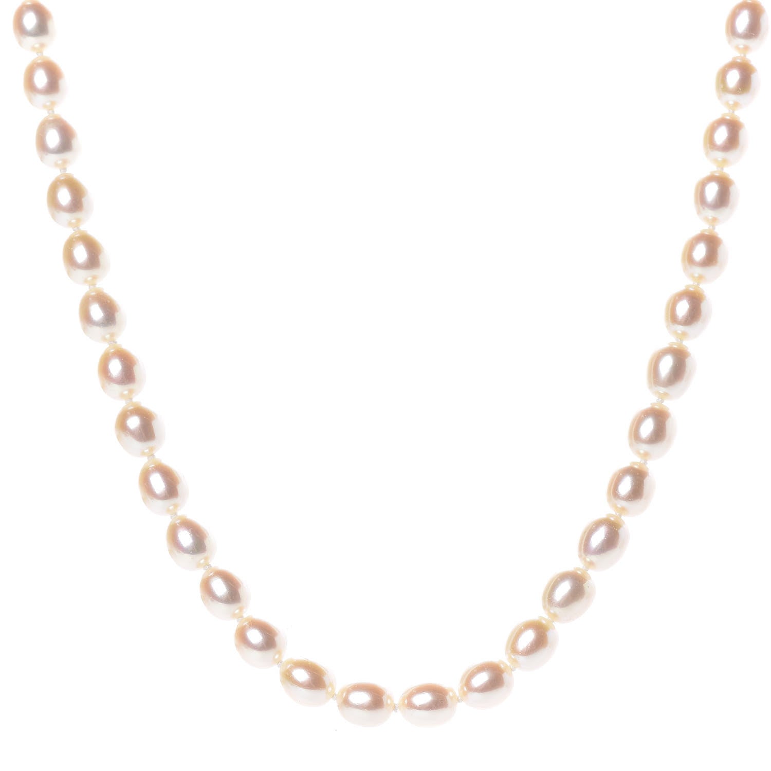Tiffany Sterling Silver Pearl 7mm Strand Twist Clasp Necklace 1 of 6