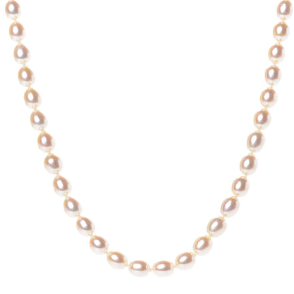 Tiffany Sterling Silver Pearl 7mm Strand Twist Clasp Necklace 1 of 6