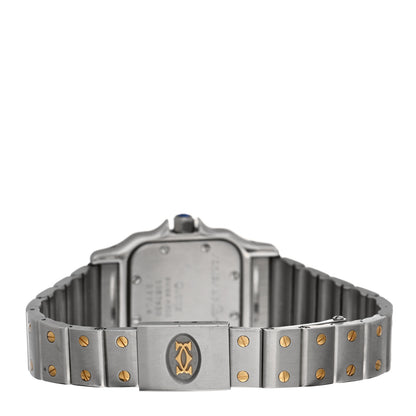 Cartier Stainless Steel 18K Yellow Gold 24mm Santos De Cartier Galbee Quartz Watch 3 of 5