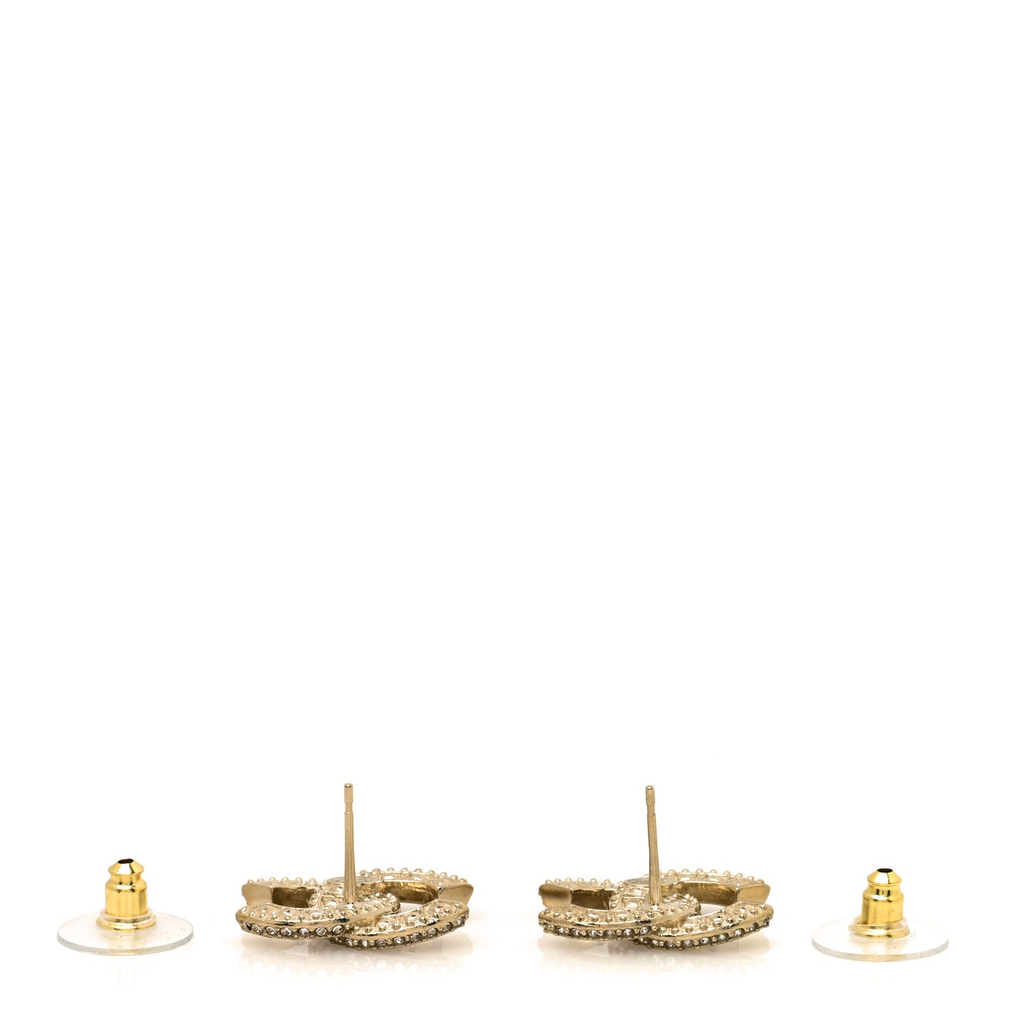 Crystal Timeless CC Earrings Light Gold