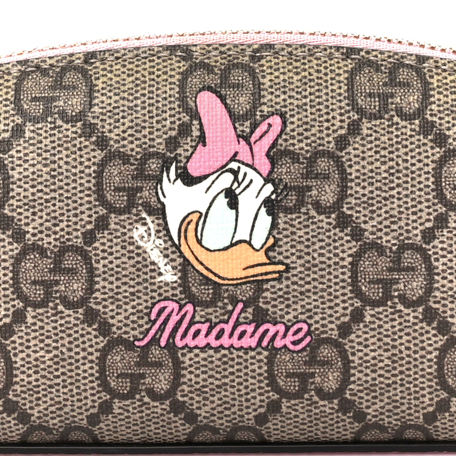 Gucci X DISNEY GG Supreme Monogram Daisy Duck Pencil Case Pink 8 of 10