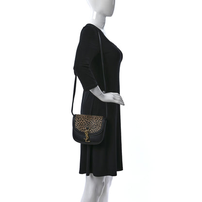 Saint Laurent Pony Hair Calfskin Leopard Print Monogram Small Kaia Satchel Black 2 of 9