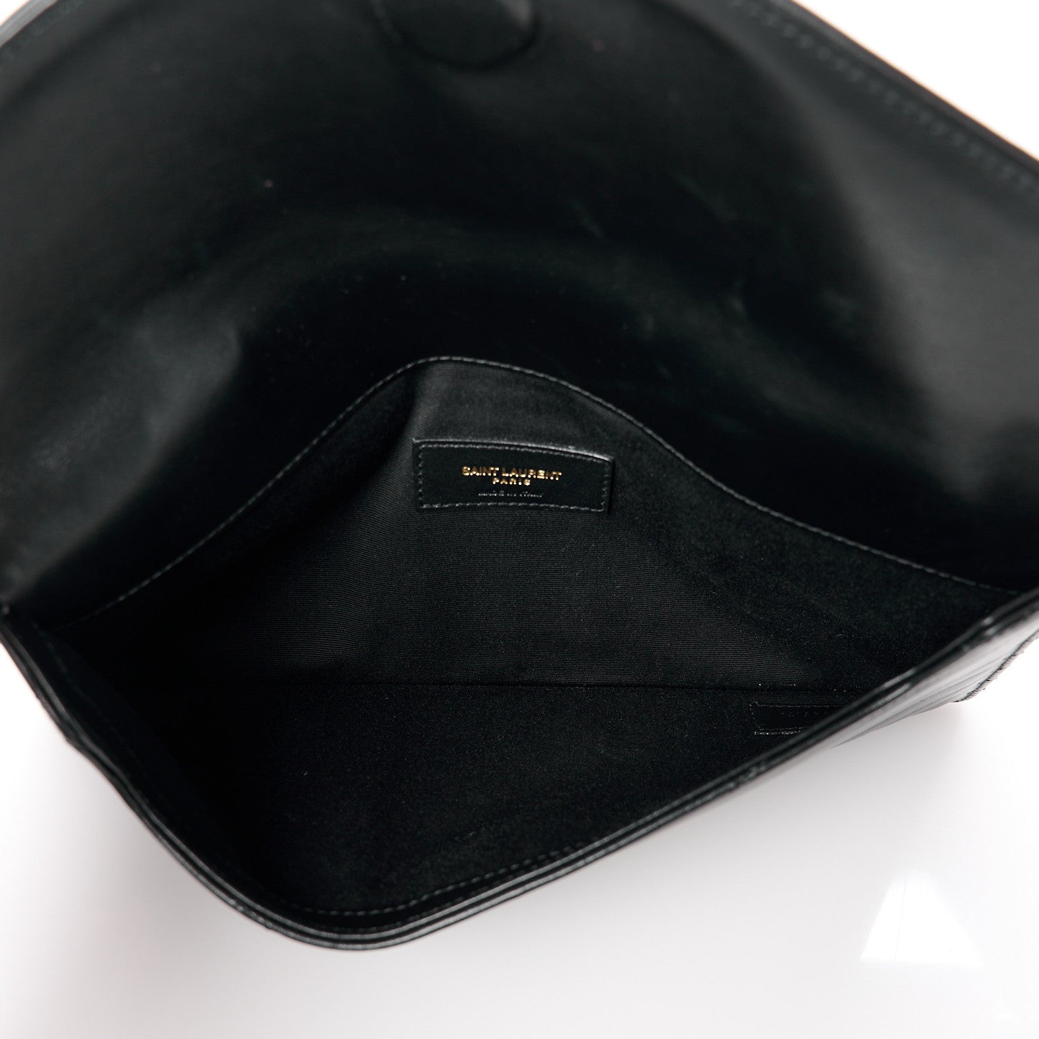 Saint Laurent Calfskin Matelasse Chevron Monogram Uptown Clutch Black 5 of 10