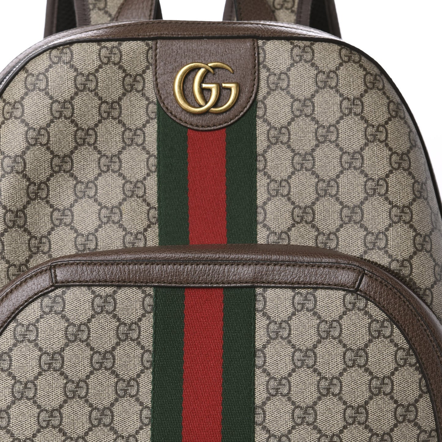 GG Supreme Monogram Medium Ophidia Day Backpack Brown