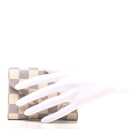 Louis Vuitton Damier Azur Victorine Wallet Rose Ballerine 2 of 8