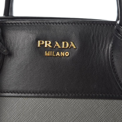 Prada Saffiano City Calf Medium Esplanade Tote Mercurio Black 11 of 14