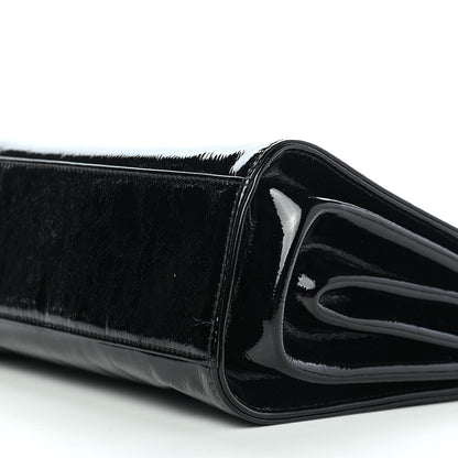 Chanel Patent Mademoiselle Lock Convertible Wrist Clutch Bag Black 10 of 10