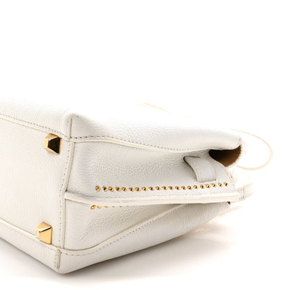 MCM Grained Calfskin Studded Mini Milla Tote White 10 of 10