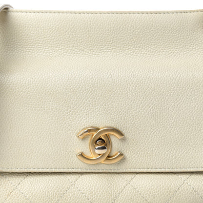 Chanel Caviar Stitched Top Handle Flap White 10 of 10