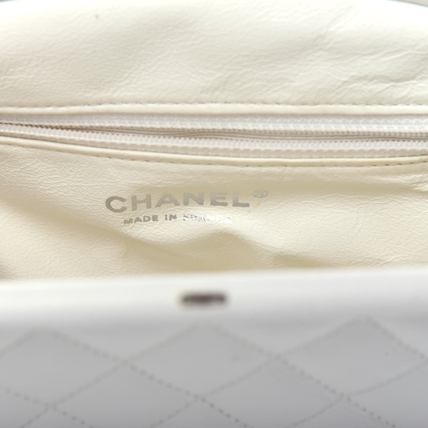 Chanel Caviar Quilted Timeless Clutch White 6 of 10