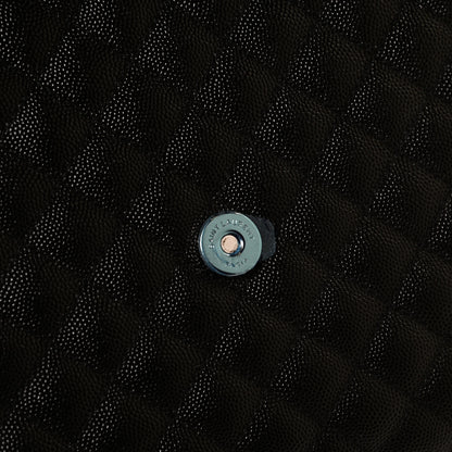Saint Laurent Grain De Poudre Textured Mixed Matelasse Large Triquilt Monogram Satchel Black 11 of 11
