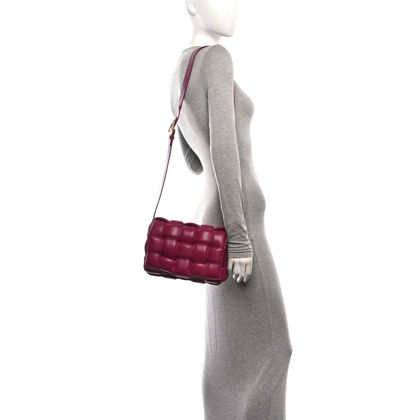 Nappa Maxi Intreccio Padded Cassette Crossbody Bag Cinnabar