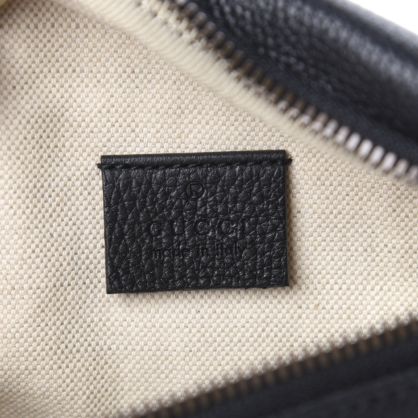 Grained Calfskin Small Logo Belt Bag Black