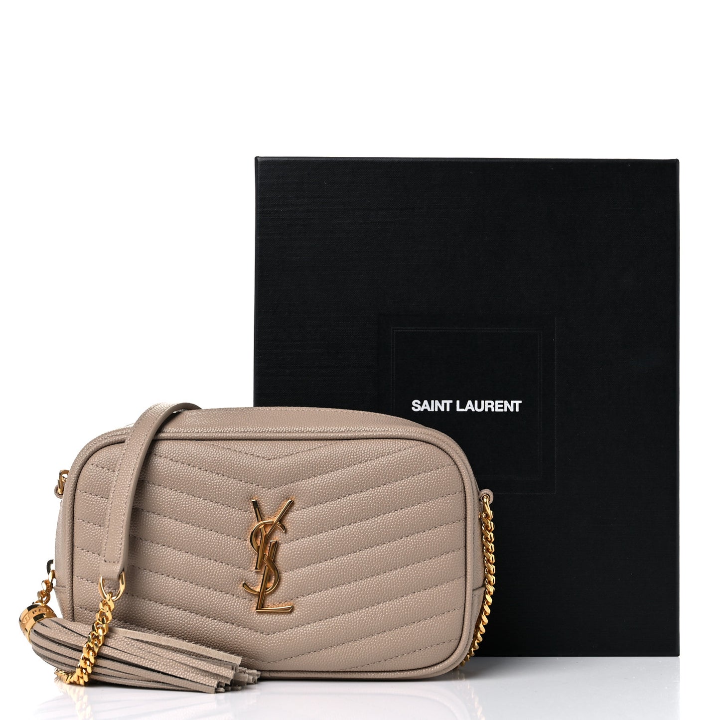 Grain De Poudre Matelasse Monogram Mini Lou Camera Bag Dark Beige