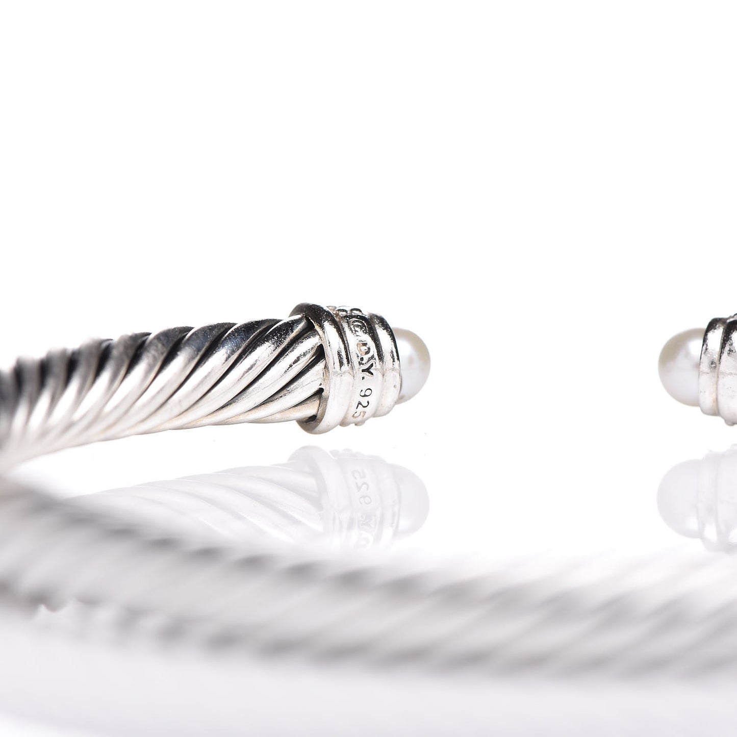 Sterling Silver Diamond Pearl 5mm Cable Classics Bracelet