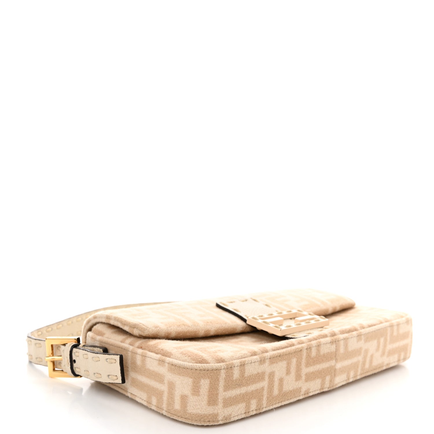 Fendi Wool Cuoio Romano Selleria FF 1974 Baguette 1997 Beige Cammello Camelia 4 of 10