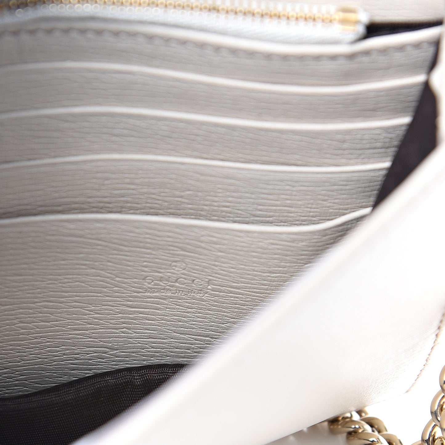 Textured Calfskin Medium Betty Chain Wallet White