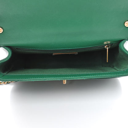 Chanel Lambskin Quilted Chain Infinity Top Handle Flap Green 4 of 4