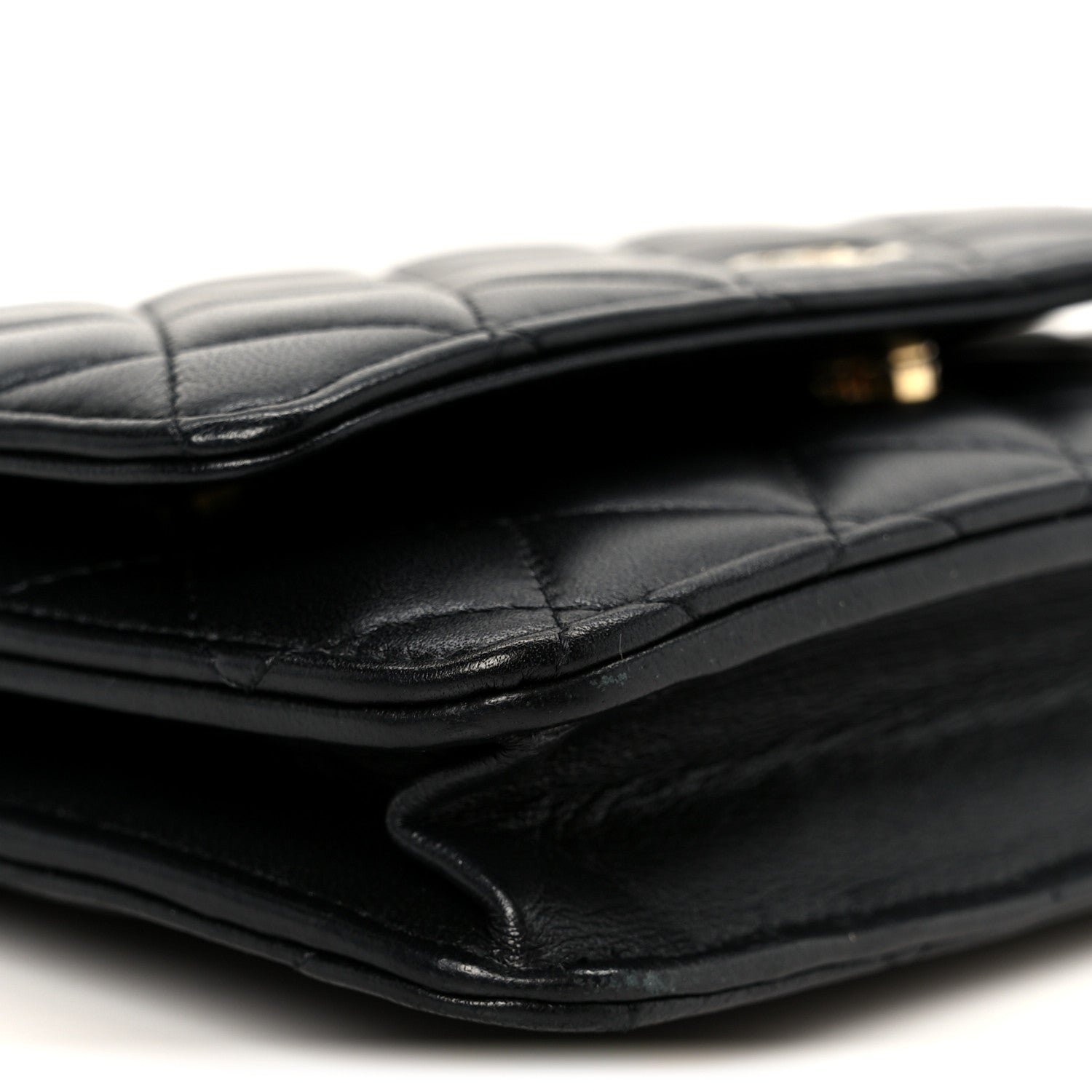 Chanel Lambskin Quilted Wallet On Chain WOC Black 10 of 12