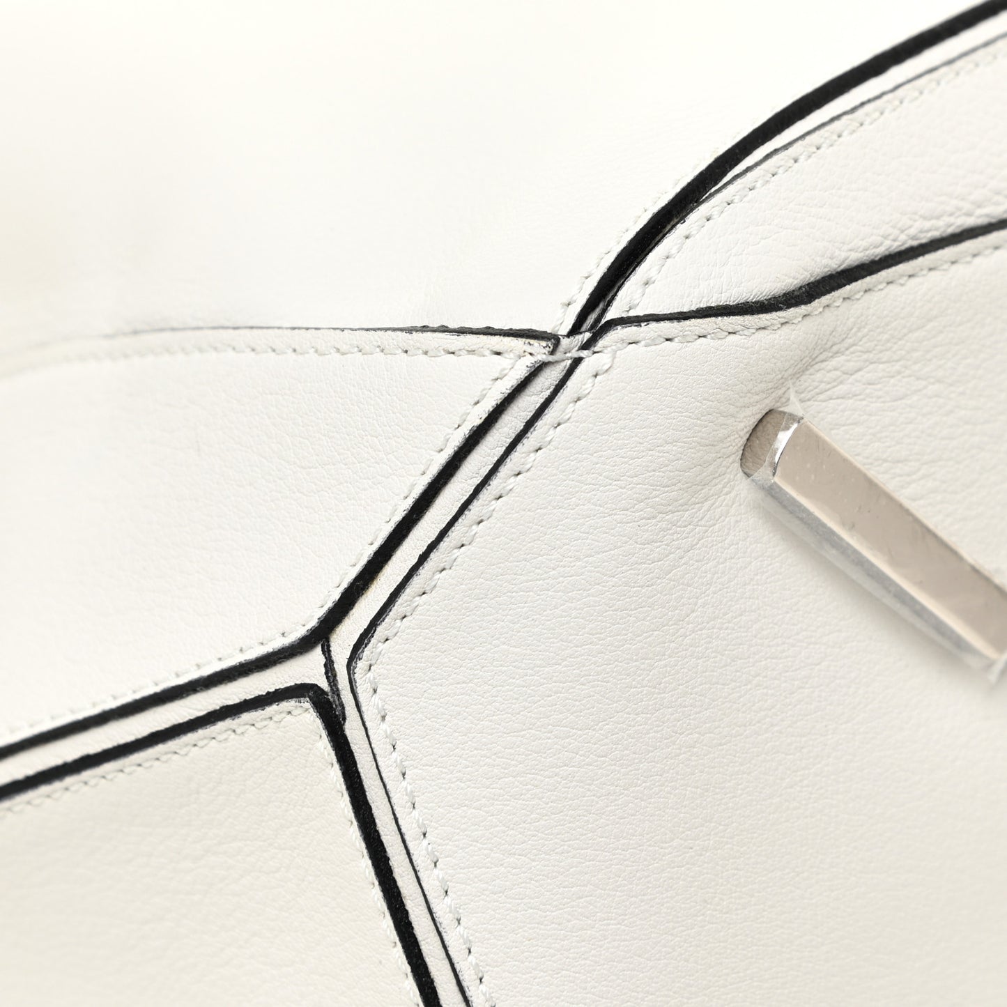 Calfskin Medium Puzzle Bag White
