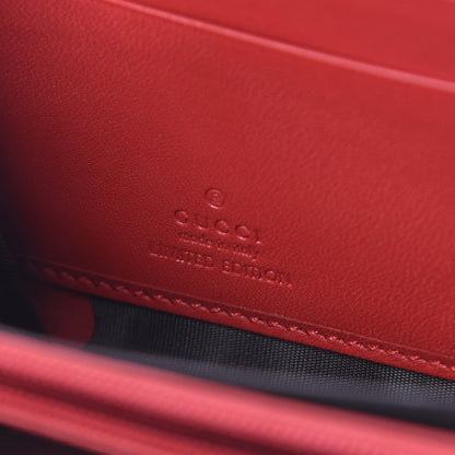 Gucci GG Supreme Monogram Bosco Patch Zip Around Wallet Beige Malva Hibiscus Red 6 of 13