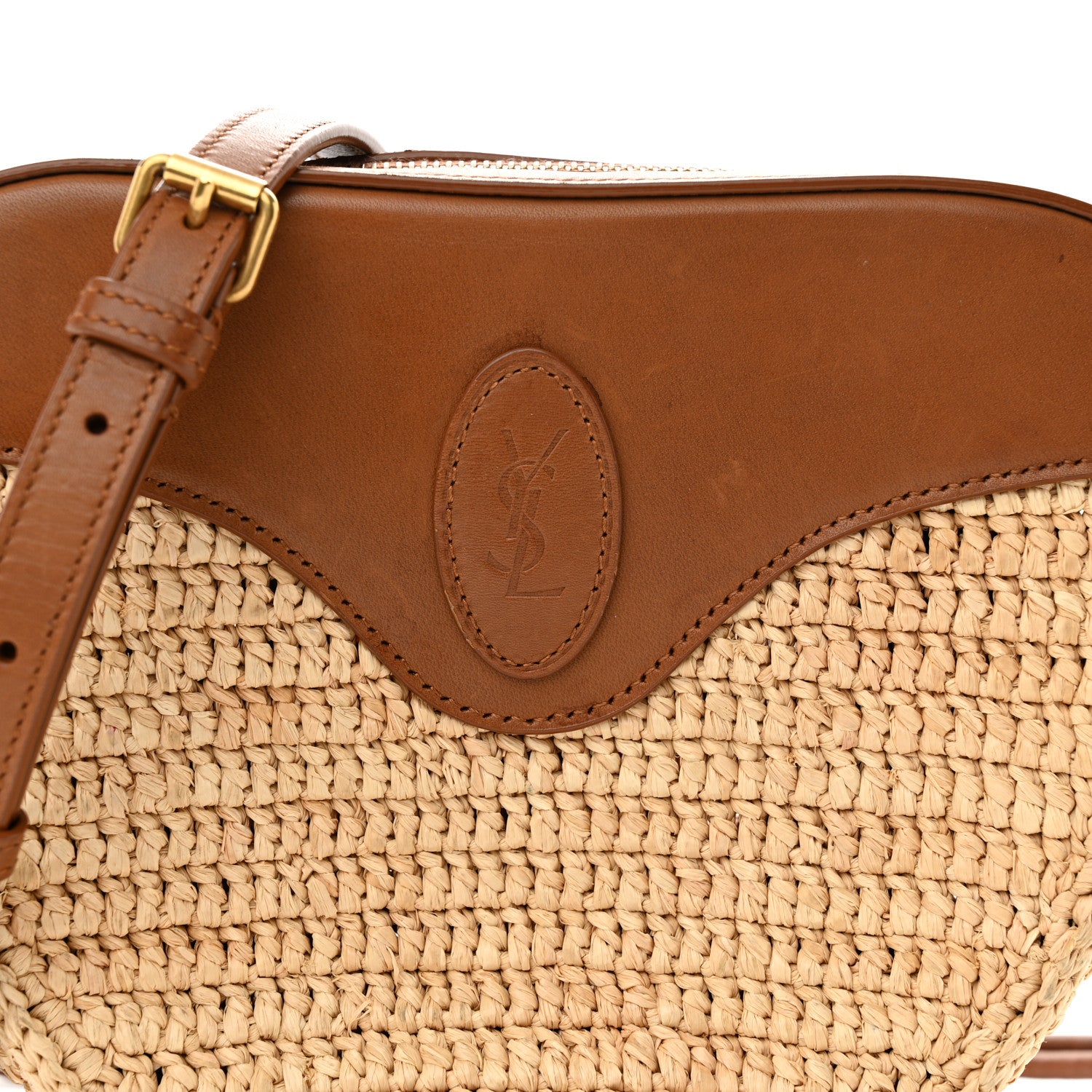Saint Laurent Raffia Calfskin Le Monogramme Coeur 8 of 10
