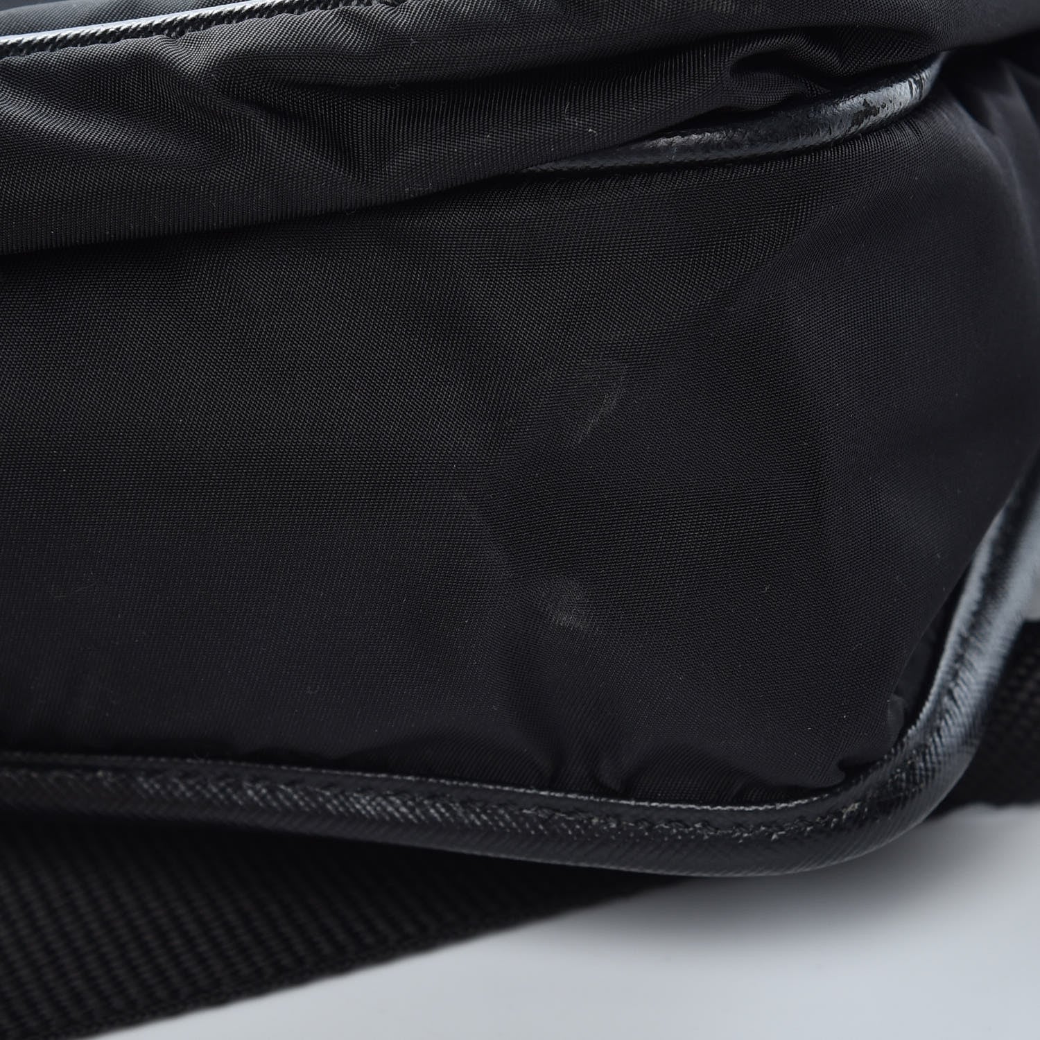Prada Tessuto Nylon Saffiano Messenger Satchel Black 12 of 15