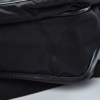 Prada Tessuto Nylon Saffiano Messenger Satchel Black 12 of 15