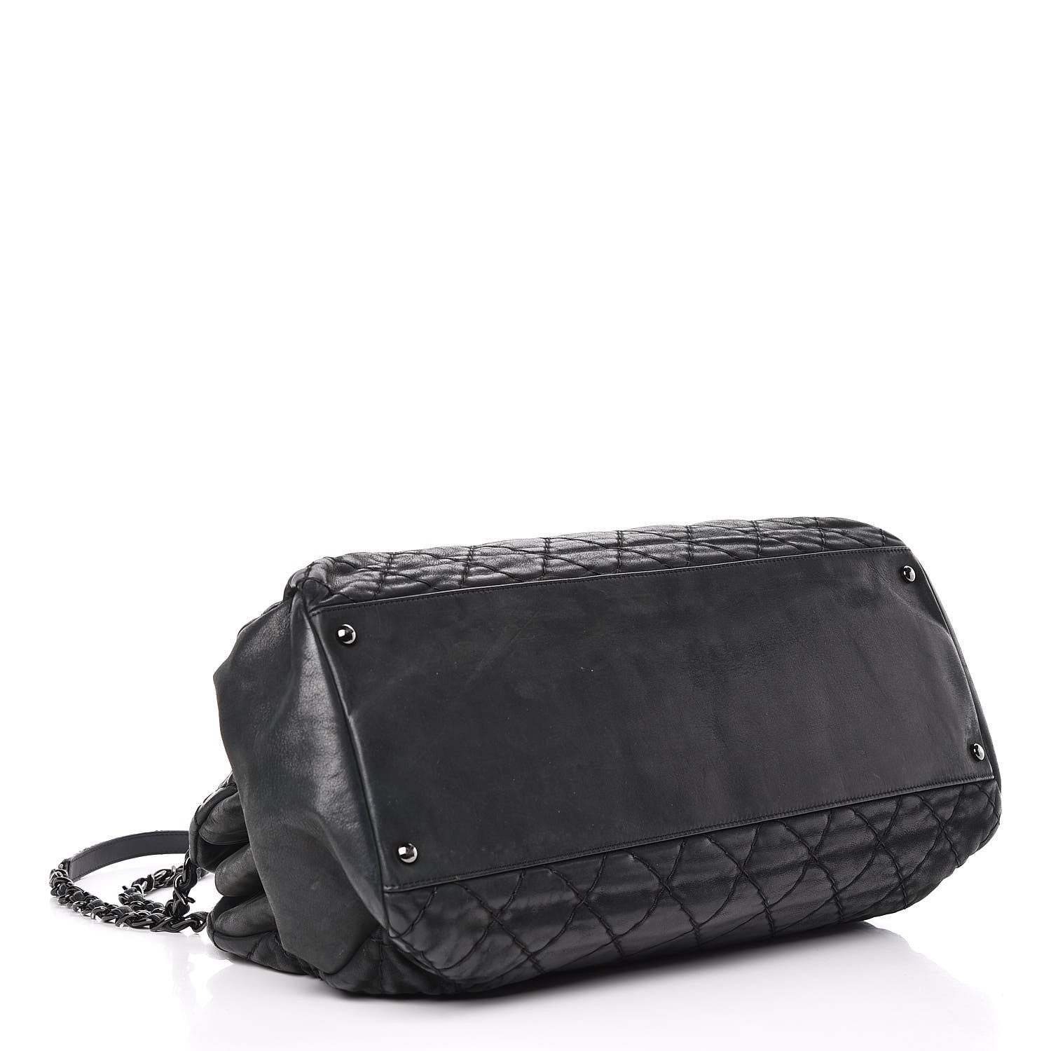 Chanel Iridescent Calfskin Large Just Mademoiselle Bowling Bag Black 4 of 15