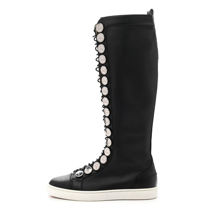Christian Louboutin Calfskin Butchetta Uomo Over the Knee Boots 40.5 Black 1 of 12