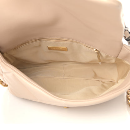 Chanel Goatskin Quilted Large Chanel 19 Flap Beige 4 of 4