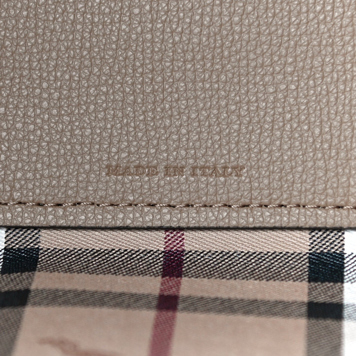 Grainy Calfskin Haymarket Check Small Reversible Tote Mid Camel