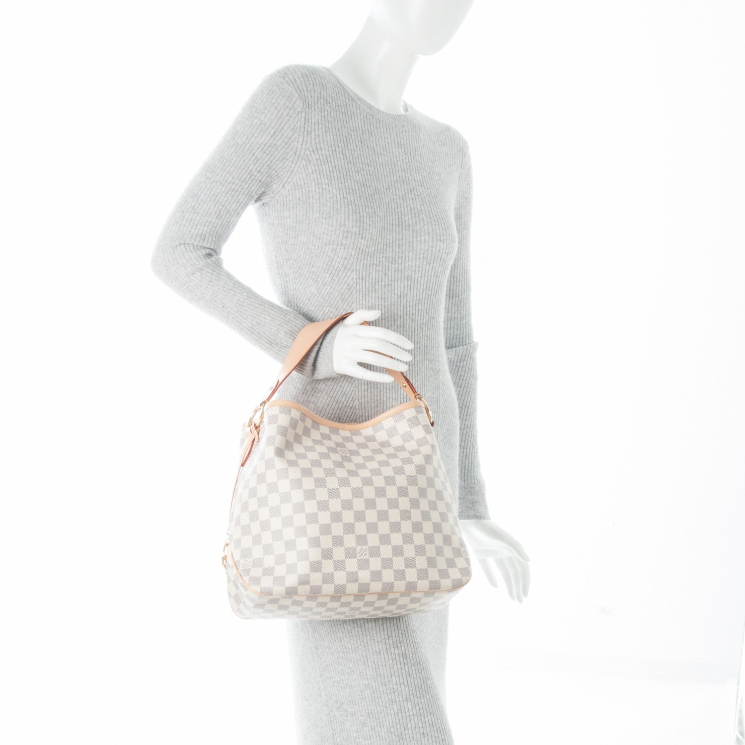 Louis Vuitton Damier Azur Delightful MM Rose Ballerine 2 of 7