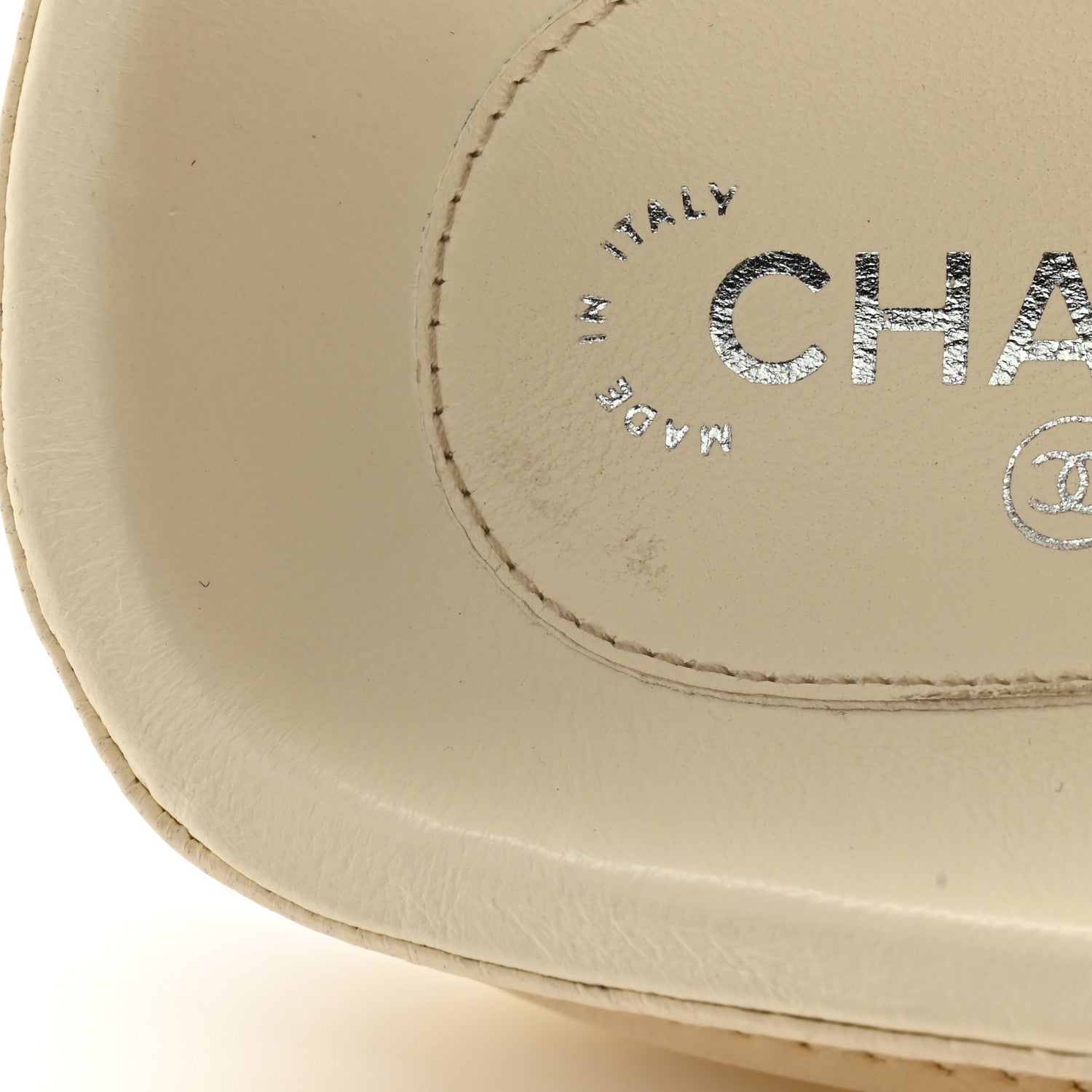 Chanel Lambskin Cha-Nel Mule Sandals 38 Ivory Multicolor 11 of 11