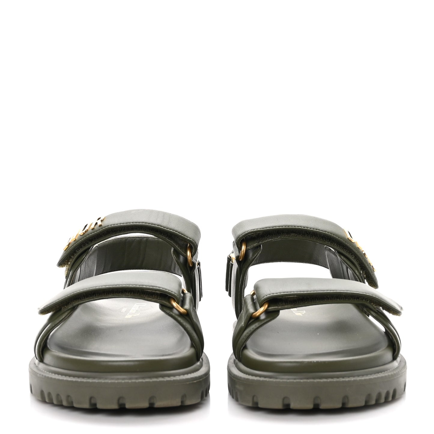 Lambskin Dioract 10mm Sandals 37 Kaki