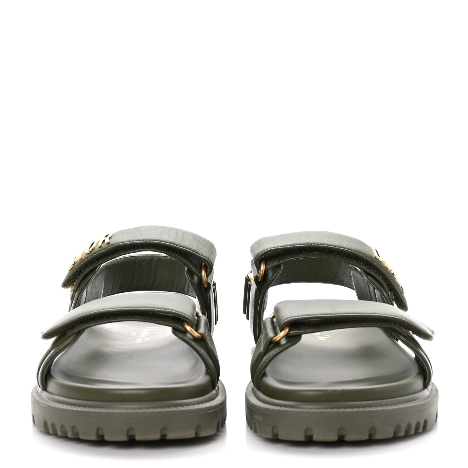 Christian Dior Lambskin Dioract 10mm Sandals 37 Kaki 2 of 9