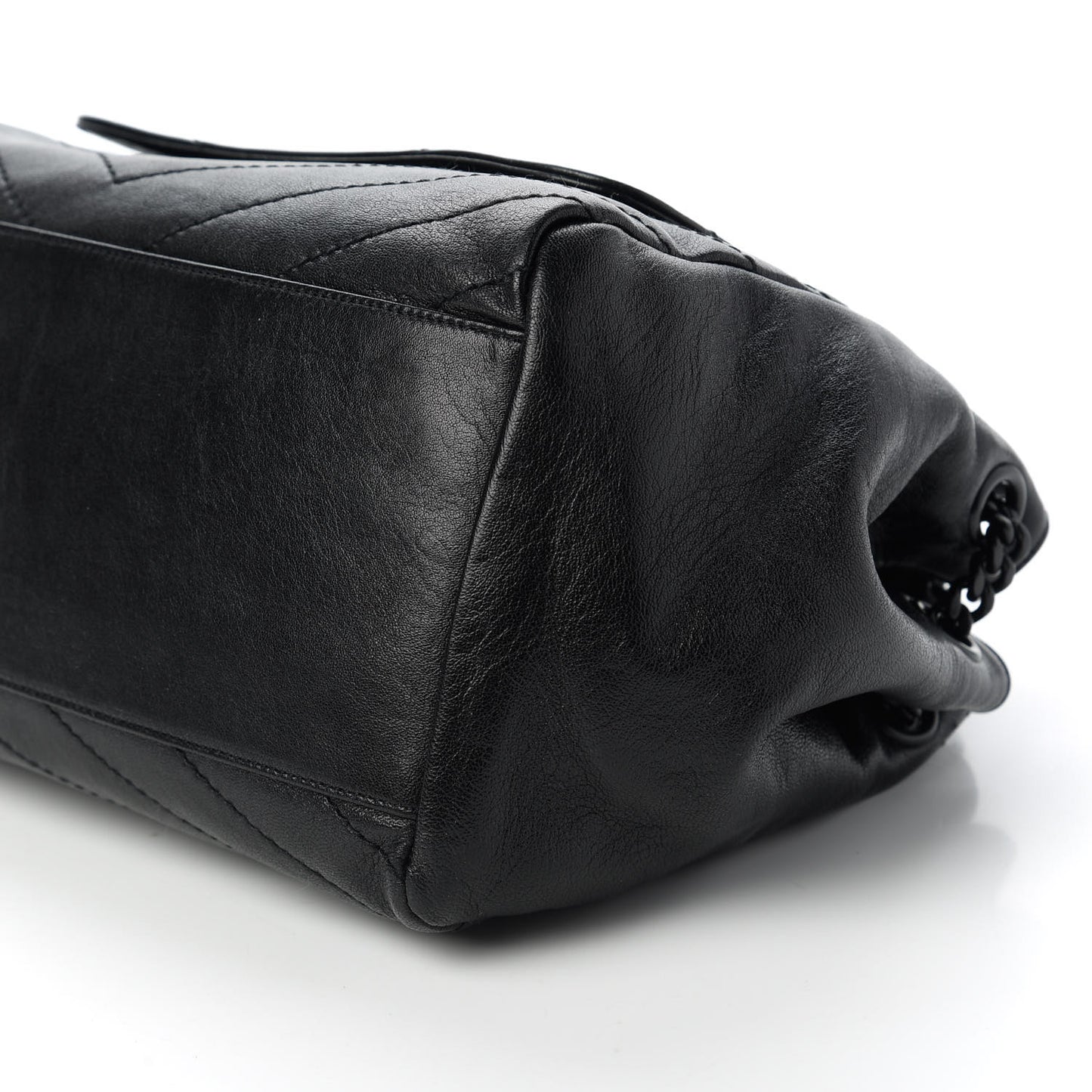 Vintage Lambskin Chevron Monogram Medium Nolita Black