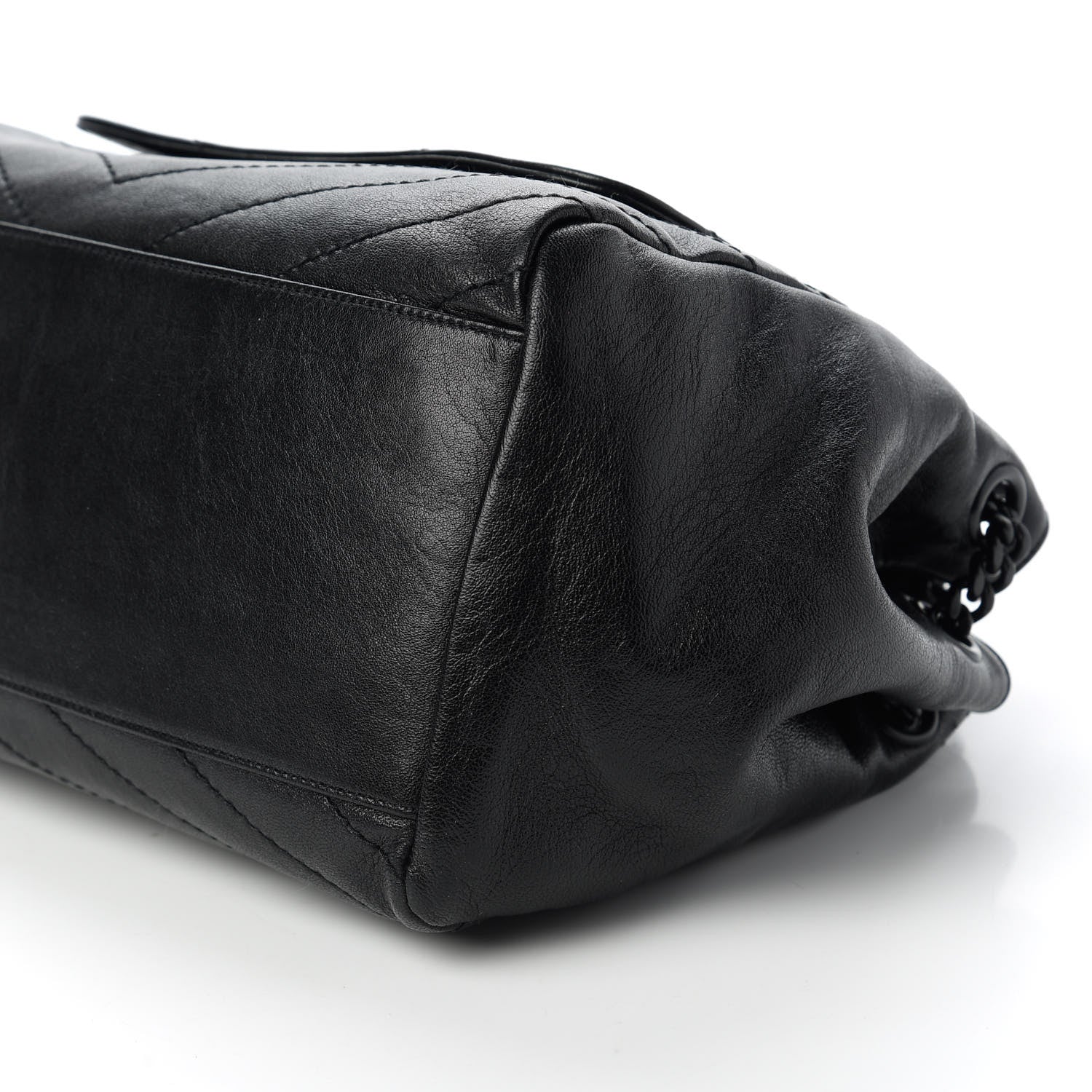 Saint Laurent Vintage Lambskin Chevron Monogram Medium Nolita Black 7 of 10