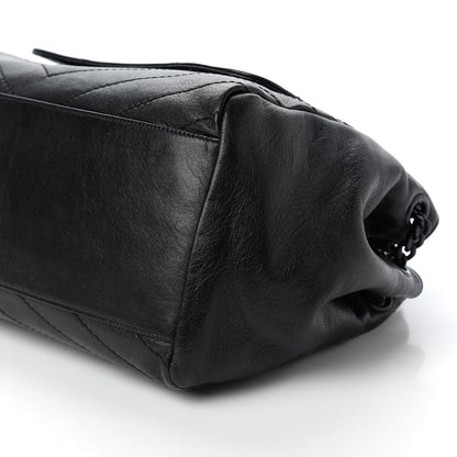 Saint Laurent Vintage Lambskin Chevron Monogram Medium Nolita Black 7 of 10