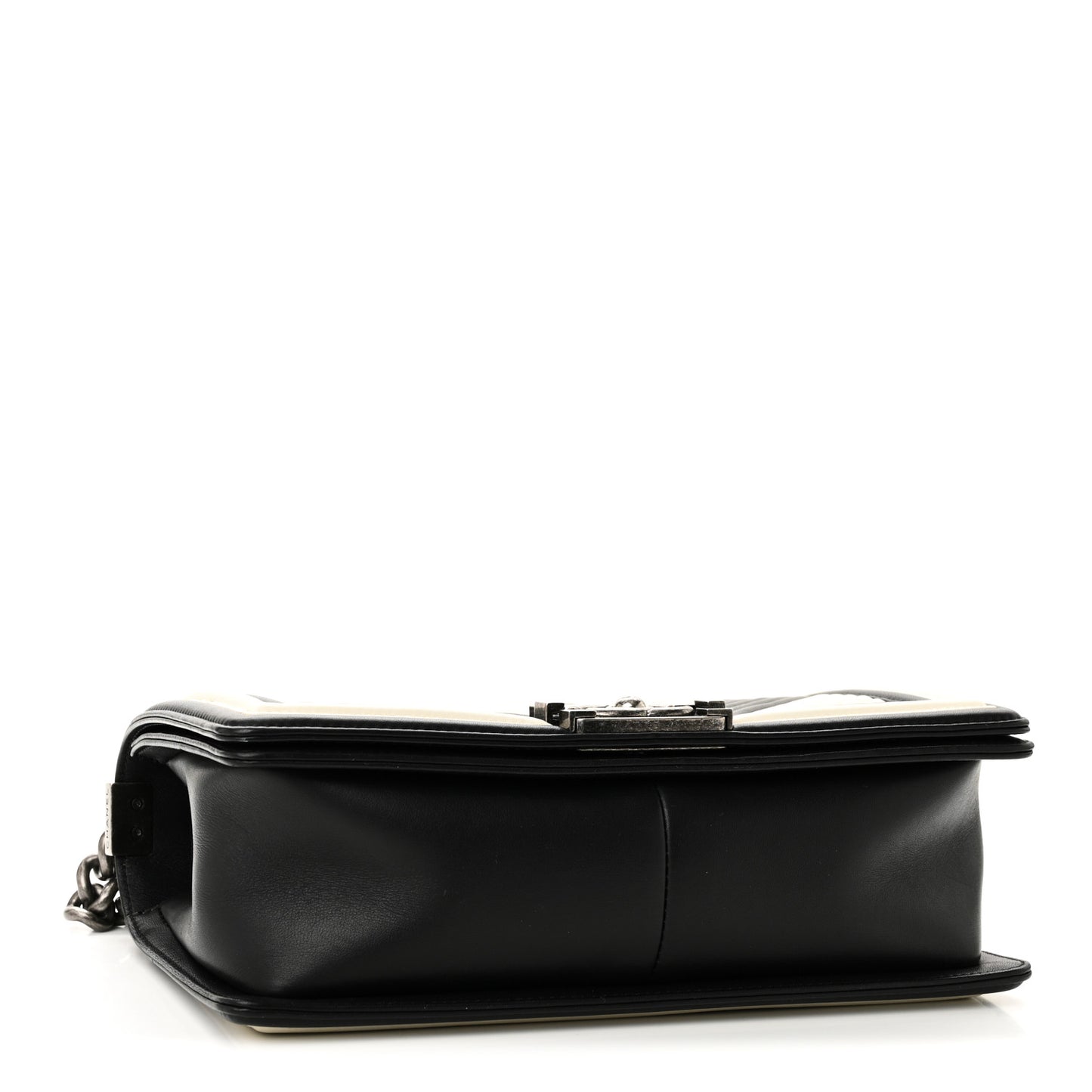 Calfskin Pleated Medium Boy In Rome Flap Black White