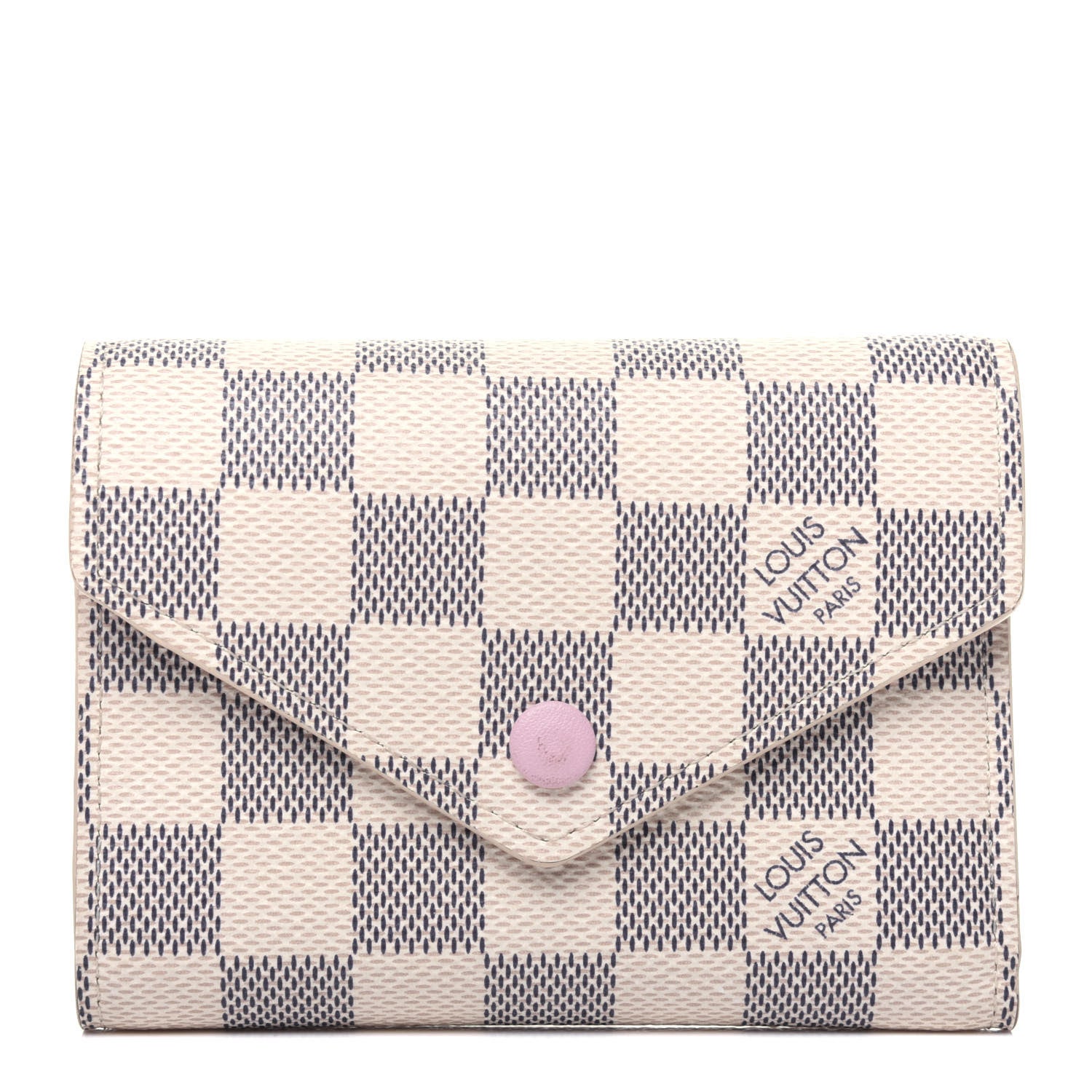 Louis Vuitton Damier Azur Victorine Wallet Rose Ballerine 1 of 19