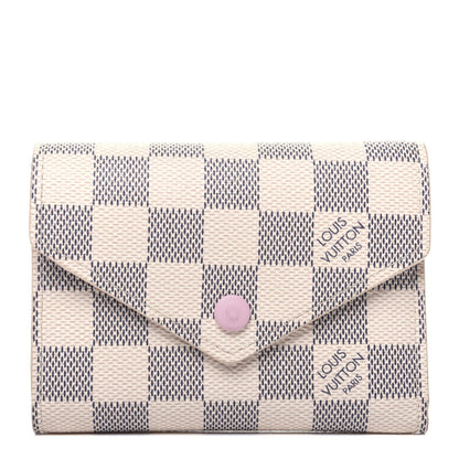 Louis Vuitton Damier Azur Victorine Wallet Rose Ballerine 1 of 19