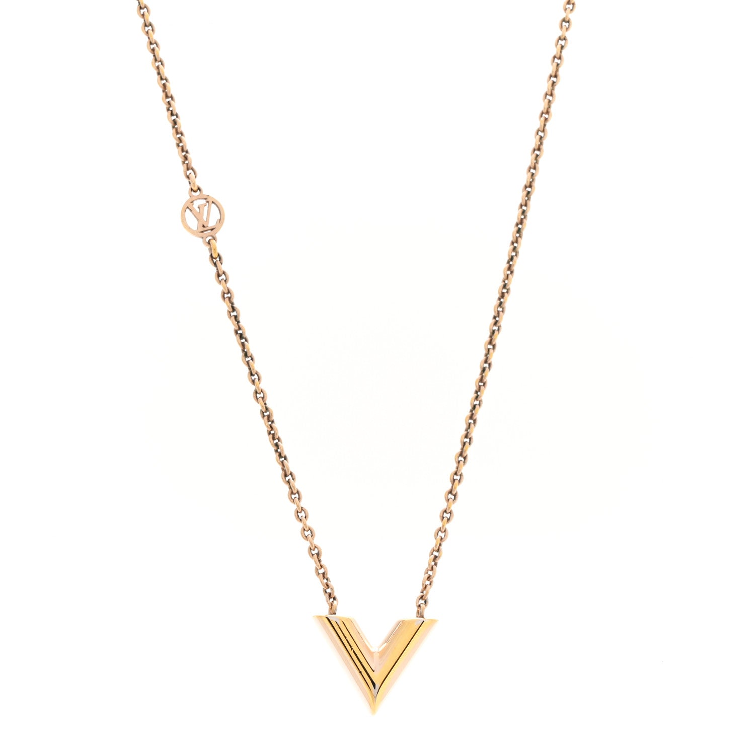Louis Vuitton Essential V Necklace Rose Gold 4 of 8