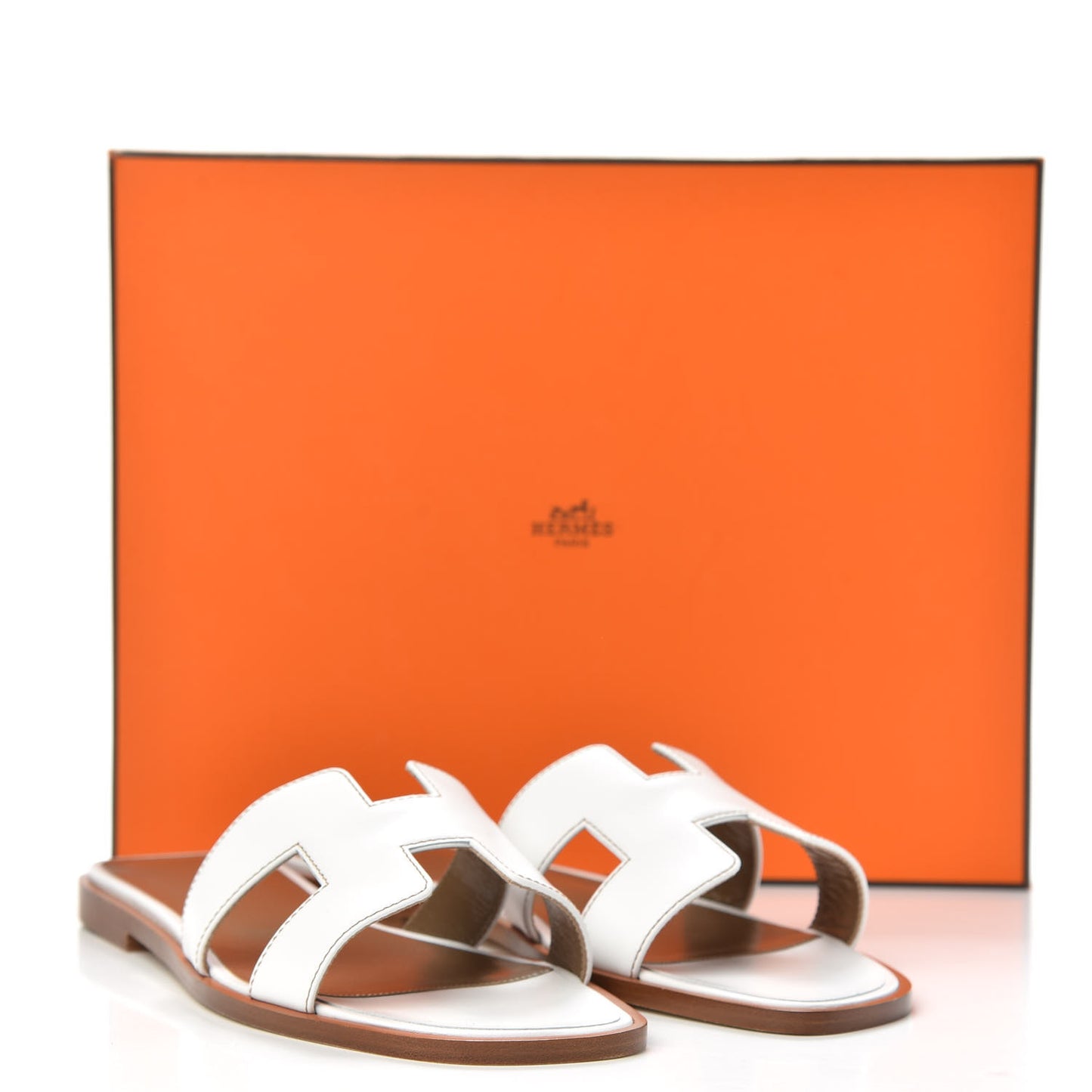 Box Calfskin Oran Sandals 37.5 White