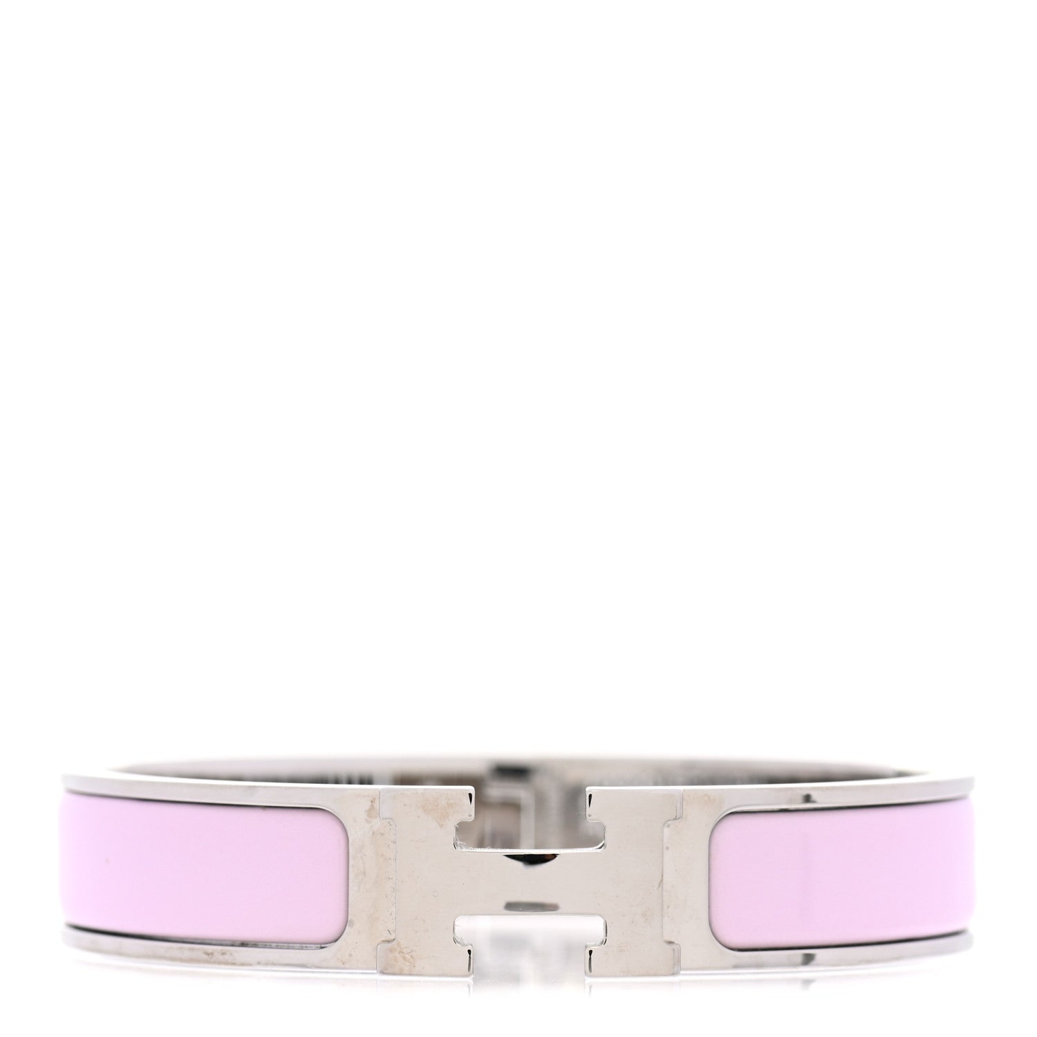 Hermes Enamel Narrow Clic Clac H Bracelet PM Rose Dragee 1 of 4