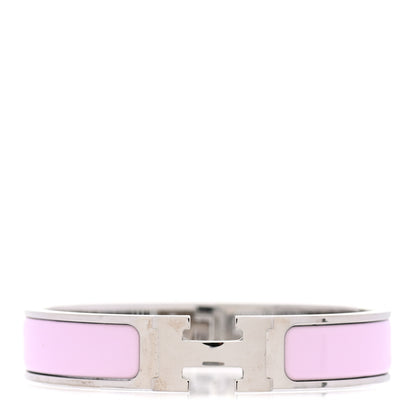 Hermes Enamel Narrow Clic Clac H Bracelet PM Rose Dragee 1 of 4