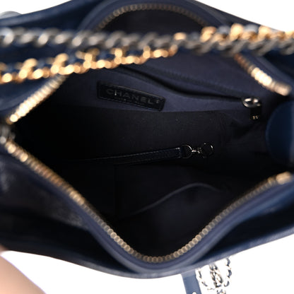 Chanel Tweed Calfskin Small Gabrielle Hobo Blue 5 of 10