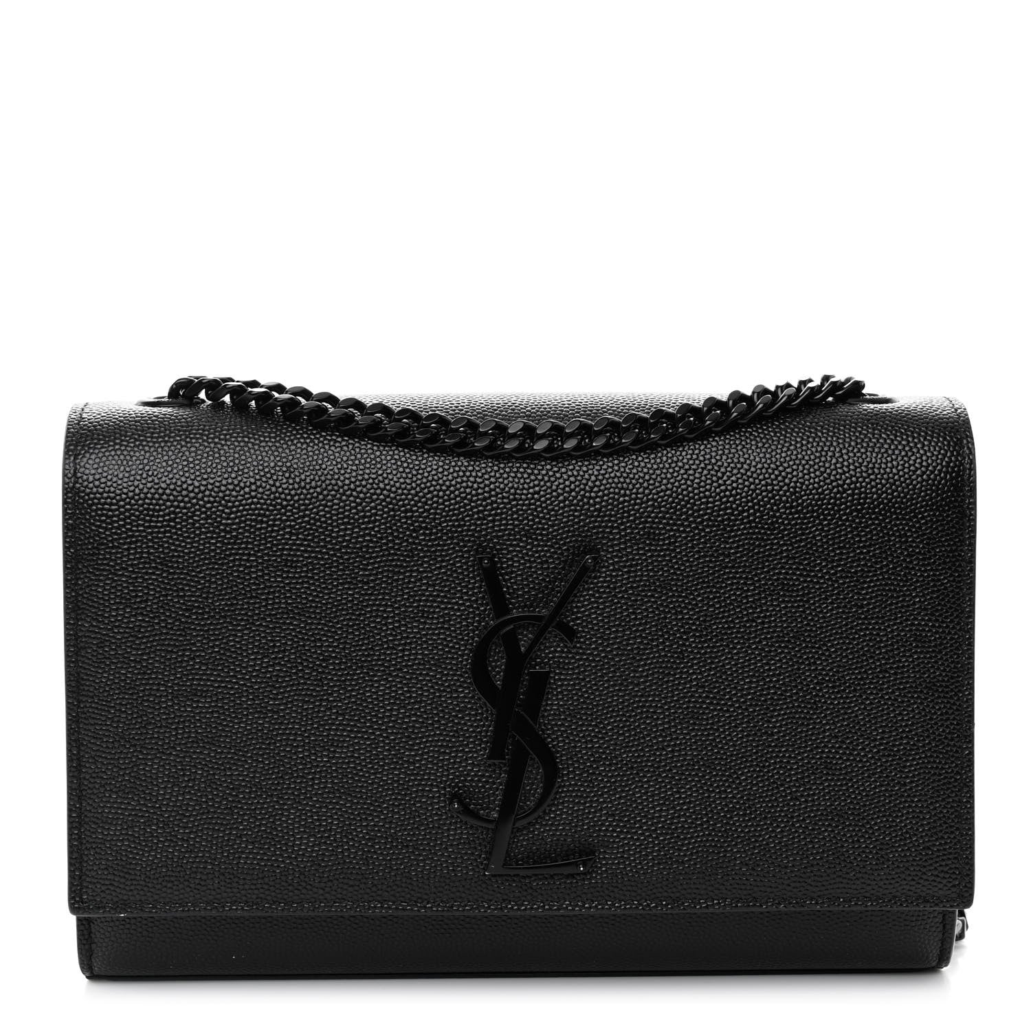 Saint Laurent Grain De Poudre Small Monogram Monochrome Kate Satchel Black 1 of 11