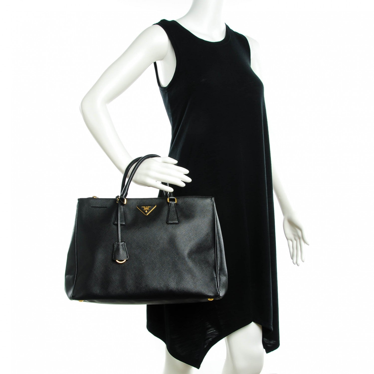 Prada Saffiano Large Galleria Double Zip Tote Black 2 of 13