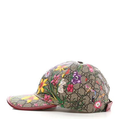 Gucci GG Supreme Flora Claudia Baseball Hat 56 S Red 4 of 10